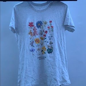 white floral printed tee